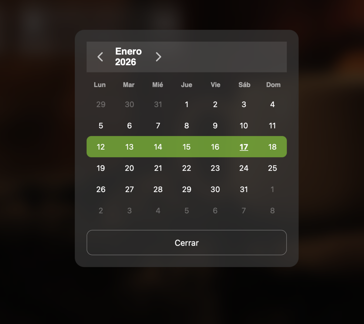 Seleccionar otra semana